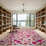 Playful Pink Blob and Starburst Area Rug