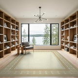 Elegant Gold Filigree Border Cream Area Rug