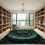 Emerald Entwined Pythons Area Rug