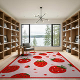 Playful Strawberry Pink Tufted Rug