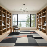 Grey Geometric Modern Modern Geometric Abstract Grey Area Rug
