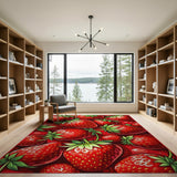 Vibrant Strawberry Cascade Area Rug