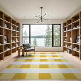 Yellow Gingham Check Area Rug