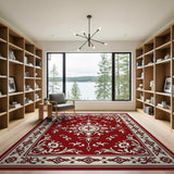 Red Ornate Persian Medallion Area Rug