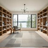 Neutral Geometric Block Patchwork Area Rug