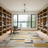 Modern Mustard Geometric Abstract Area Rug