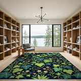 Lush Ivy Vine Floral Area Rug