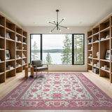 Peony Blush Pink Peony Floral Area Rug