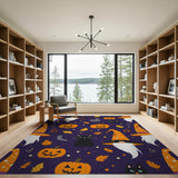 Halloween Gnomes Cats Pumpkins Pattern Rug