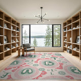 Whimsical Alphabet Floral Area Rug