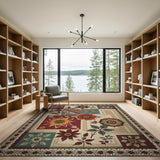 Vibrant Floral Patchwork Area Rug