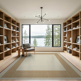 Cream Tan Border Woven Area Rug