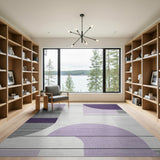 Purple Purple Geometric Abstract Area Rug