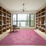 Pink Scallop Shell Coastal Area Rug