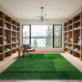 Lush Green Geometric Shag Area Rug