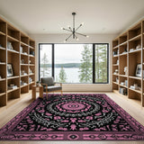 Ornate Pink Floral Persian Pink Area Rug