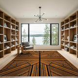 Orange Bold Orange Geometric Modern Area Rug