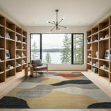 Multi-color and Patterns Abstract Wave Multi-Color Area Rug