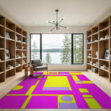 Multi-color and Patterns Vibrant Geometric Pink Yellow Area Rug