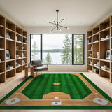 Kids Cartoon Baseball Diamond Field Area Rug