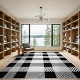 Bold Black White Buffalo Check Black and White Area Rug