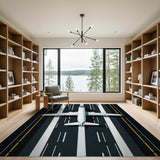 Minimalist Airplane Runway Area Rug