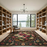 Vintage Floral Peony Bouquet Rug