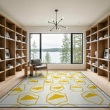 Yellow Geometric Polygon Area Rug