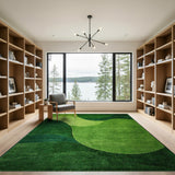 Vibrant Green Abstract Wave Area Rug