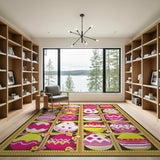 Playful Easter Egg Mosaic Area Rug