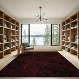Crimson Swirl Abstract Area Rug