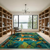Jungle Tigers Prowl Area Rug