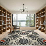 Ornate Baroque Skull Medallion Rug