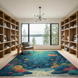 Whimsical Coral Reef Underwater Area Rug