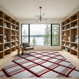 Red Black Plaid Area Rug