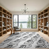 Playful Sneakers Black White Area Rug