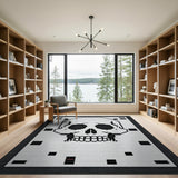 Retro Pixelated Skull Area Rug