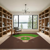 Geometric Modern Green Baseball Diamond Field Area Rug