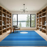 Blue Striped Sun Horizon Area Rug
