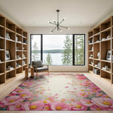 Delicate Pink Blossom Floral Area Rug