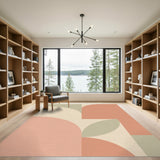 Beige Abstract Overlap Area Rug