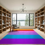 Vibrant Multi-Color Stripe Area Rug