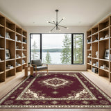 Traditional Persian Red Medallion Floral Area Rug