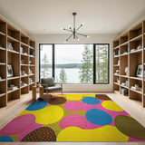 Whimsical Multi-Color Egg Oval Area Rug