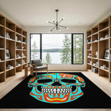 Vibrant Sugar Skull Area Rug