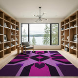 Purple Angular Geometric Area Rug