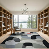 Multi-color and Patterns Modern Geometric Abstract Area Rug
