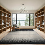 Black White Ombre Splatter Area Rug