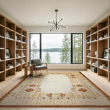 Beige and Neutral Heritage Tribal Beige Geometric Heritage Tribal Area Rug