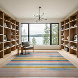 Vibrant Multi-Color Striped Wave Area Rug